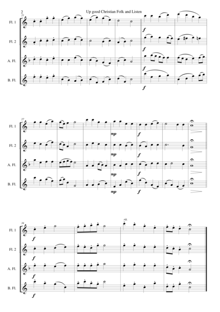 Up Good Christian Folk And Listen Ding Dong Ding For Flute Quartet Page 2