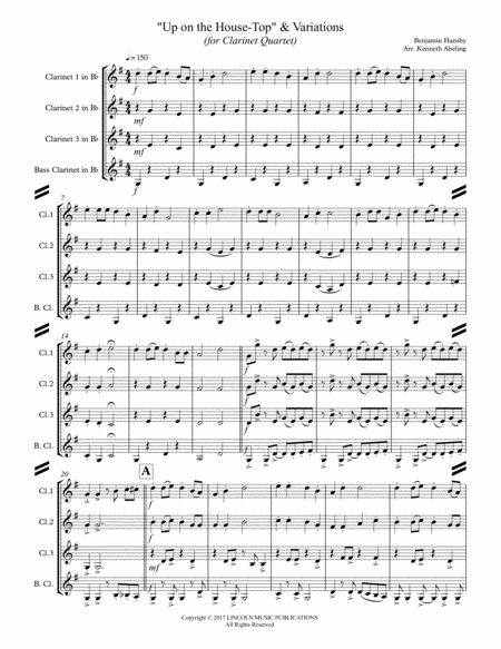 Up On The House Top Variations For Clarinet Quartet Page 2