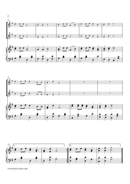 Up On The Housetop 2 Descant Recorders Piano Page 2