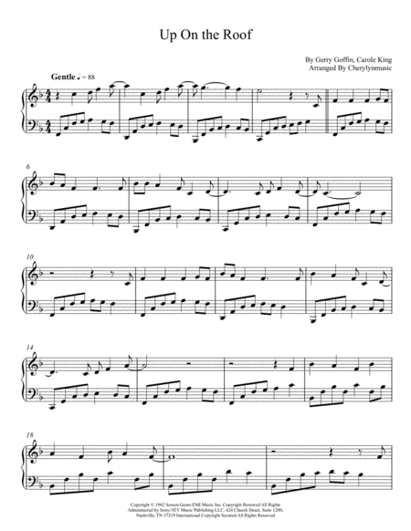 Up On The Roof Piano Solo Page 2