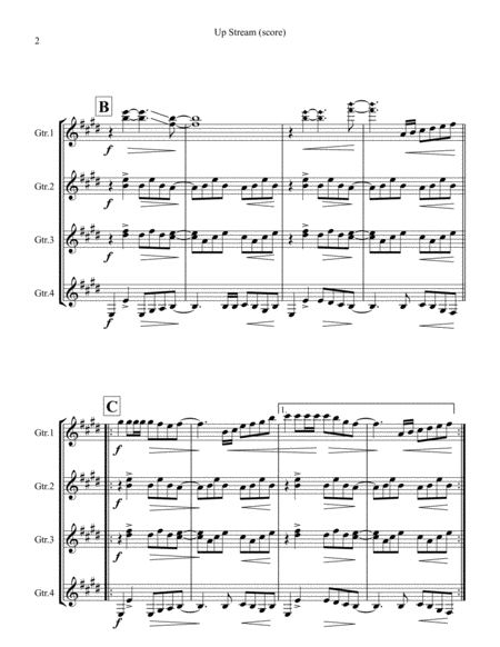 Up Stream Guitar Quartet Score Guitar Parts Optional Parts Page 2