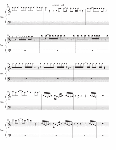 Uptown Funk Easy Key Of C Piano Page 2