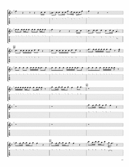 Uptown Funk Fingerstyle Guitar Quartet Page 2