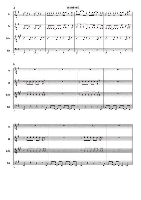 Uptown Funk Woodwind Quartet Page 2