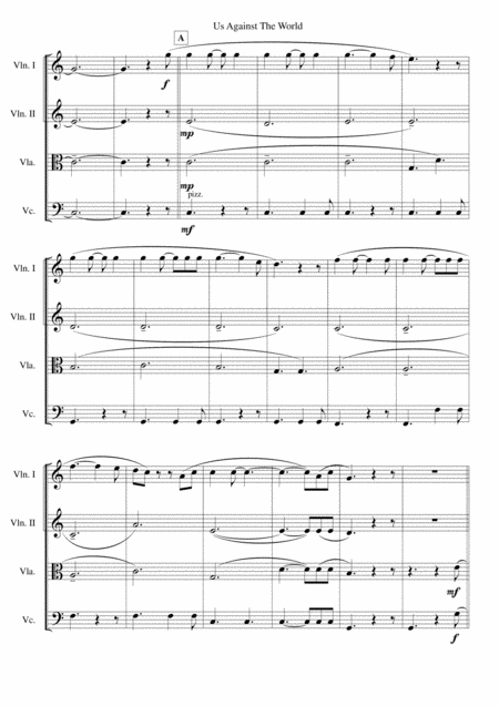 Us Against The World For String Quartet Page 2