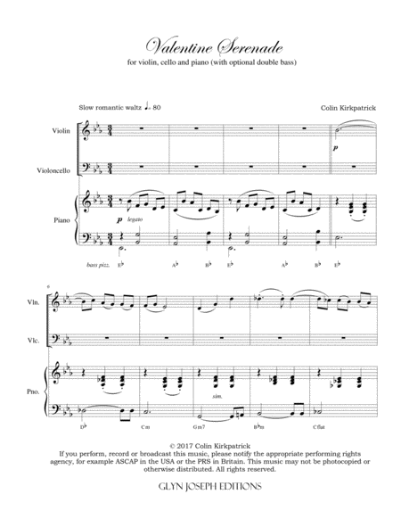 Valentine Serenade For Violin Cello And Piano Page 2