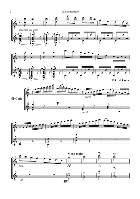 Valses Poeticos For Classical Guitar Duet Page 2