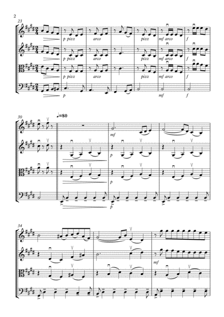 Variation On The Cossack Song String Quartet Ensemble Page 2