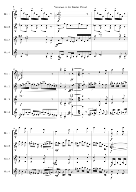 Variation On The Tristan Chord For Guitar Quartet Page 2