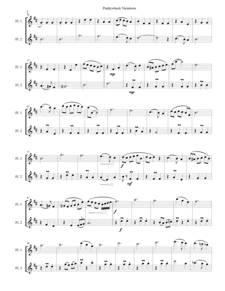 Variations For 2 Flutes On The Irish Folk Tune Paddywhack Page 2