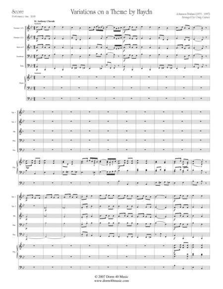 Variations On A Theme By Haydn For Organ And Brass Quintet Page 2