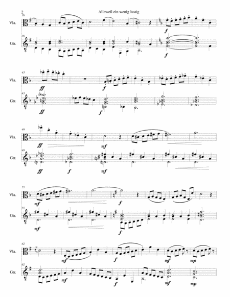 Variations On Alleweil Ein Wenig Lustig For Viola And Guitar Page 2