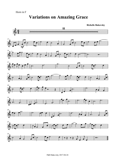 Variations On Amazing Grace For Oboe Horn In F And Harp Page 2