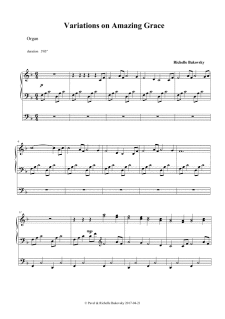 Variations On Amazing Grace For Organ Page 2