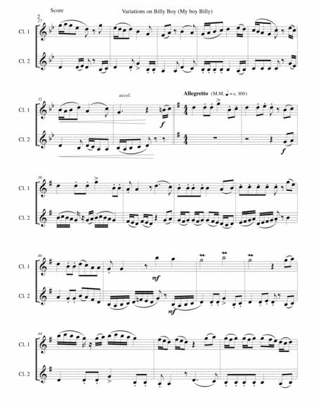 Variations On Billy Boy My Boy Billy For 2 Clarinets Page 2