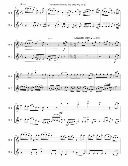 Variations On Billy Boy My Boy Billy For 2 Flutes Page 2