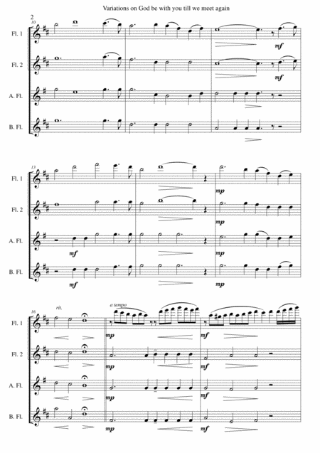 Variations On God Be With You Till We Meet Again For Flute Quartet Page 2