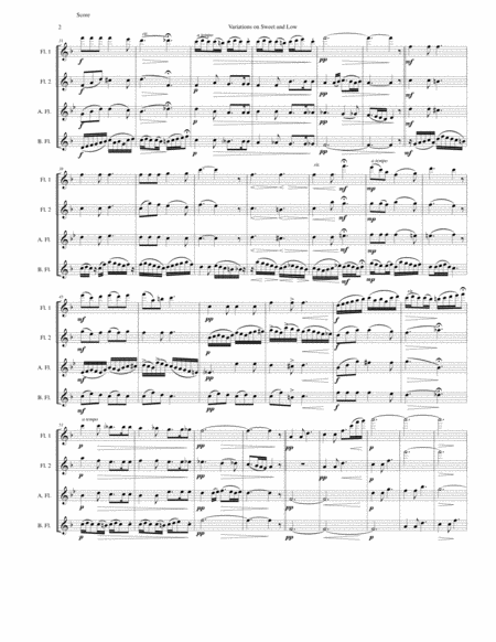 Variations On Joseph Barnbys Sweet And Low For Flute Quartet Page 2