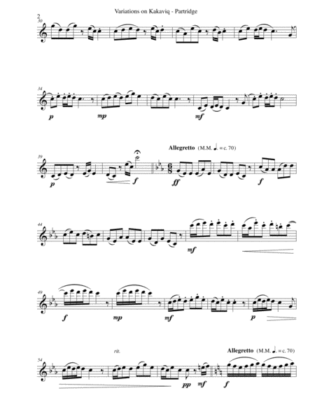 Variations On Kakaviq Partridge For Flute Solo Page 2