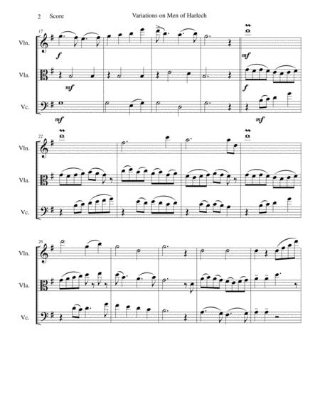 Variations On Men Of Harlech Rhyfelgyrch Gw R Harlech Arrangement For String Trio Page 2