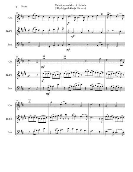 Variations On Men Of Harlech Rhyfelgyrch Gw R Harlech For Wind Trio Oboe Clarinet Bassoon Page 2