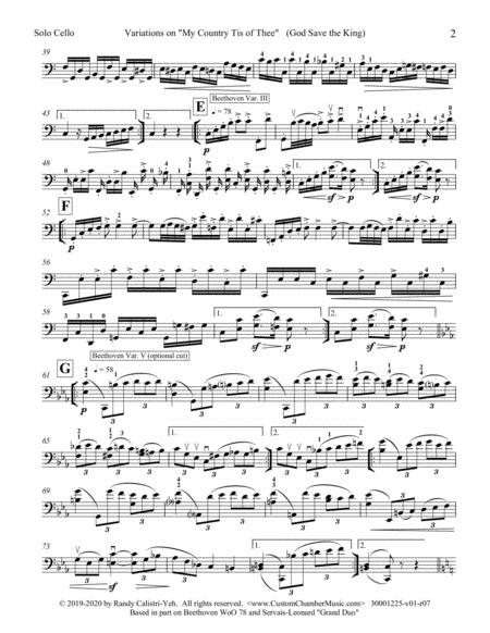 Variations On My Country Tis Of Thee God Save The King For Solo Cello Viola Page 2