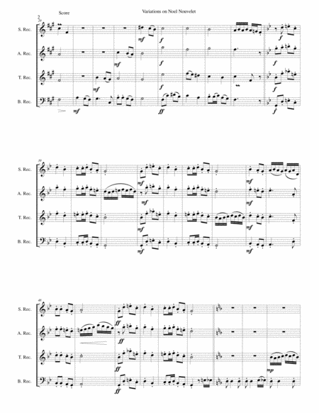 Variations On Noel Nouvelet For Recorder Quartet Page 2