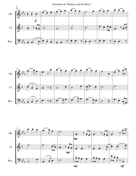 Variations On Rejoice And Be Merry The Gallery Carol For Reed Trio Oboe Clarinet Bassoon Page 2