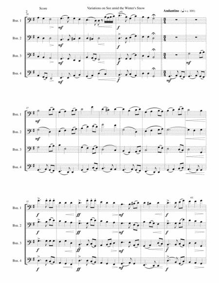 Variations On See Amid The Winter Snow For Bassoon Quartet Page 2