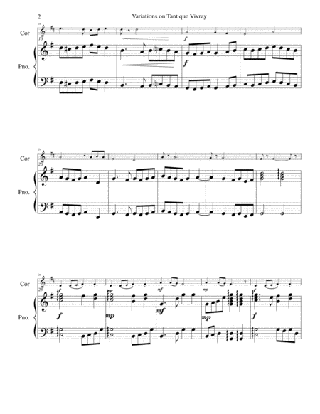 Variations On Tant Que Vivray For Cor Anglais And Piano Page 2