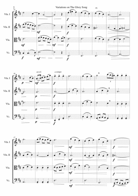 Variations On The Glory Song For String Quartet Page 2