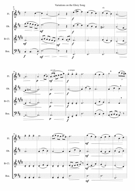 Variations On The Glory Song For Wind Quartet Page 2