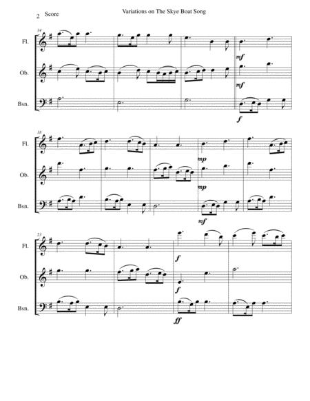 Variations On The Skye Boat Song Speed Bonnie Boat For Wind Trio Flute Oboe Bassoon Page 2