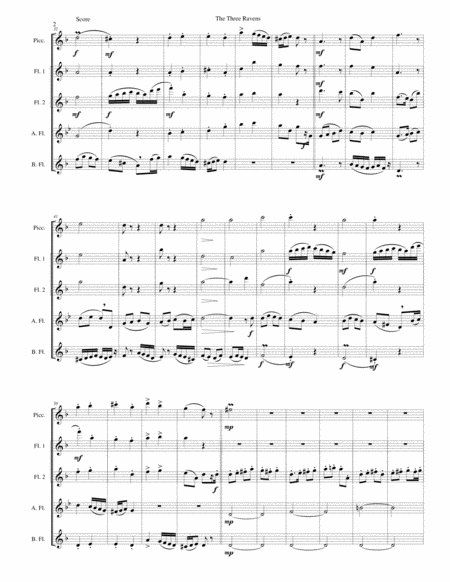 Variations On The Three Ravens For Flute Quintet Page 2