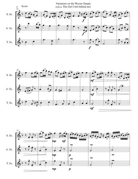 Variations On The Waxies Dargle Or The Girl I Left Behind Me For Saxophone Trio Page 2