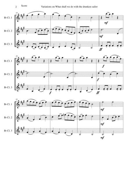 Variations On What Shall We Do With The Drunken Sailor For Clarinet Trio Page 2