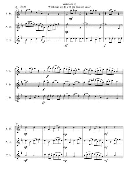 Variations On What Shall We Do With The Drunken Sailor For Saxophone Trio Page 2