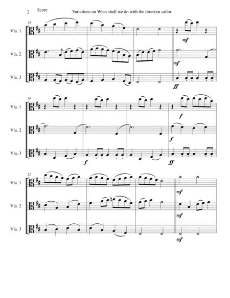 Variations On What Shall We Do With The Drunken Sailor For Viola Trio Page 2