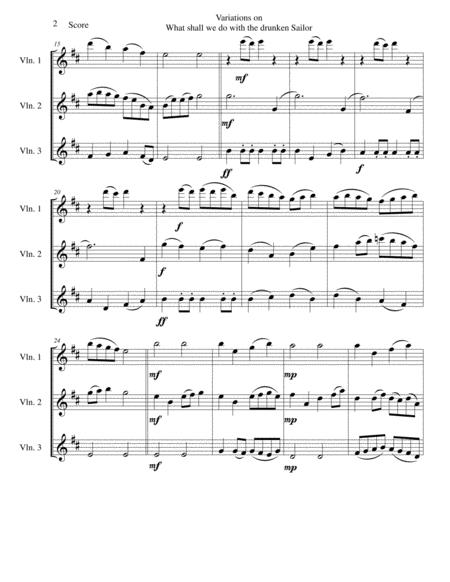 Variations On What Shall We Do With The Drunken Sailor For Violin Trio Page 2