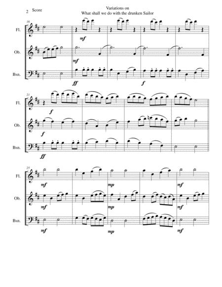 Variations On What Shall We Do With The Drunken Sailor For Wind Trio Flute Oboe Bassoon Page 2