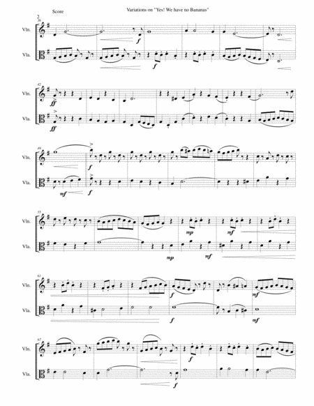 Variations On Yes We Have No Bananas For Violin And Viola Page 2