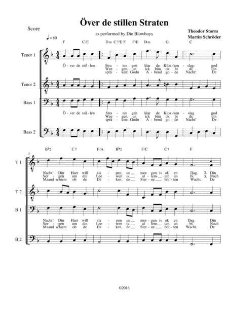 Ver De Stillen Straten Ttbb Composed For Mens Choir By Martin Schrder As Performed By Die Blowboys Page 2