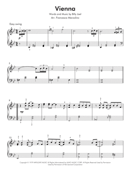 Vienna By Billy Joel Intermediate Piano Page 2