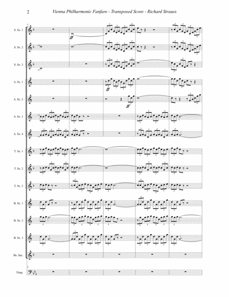 Vienna Philharmonic Fanfare For Saxophone Ensemble Page 2