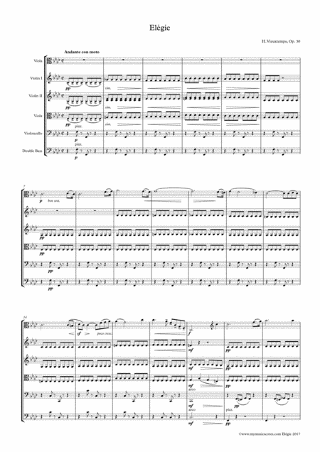 Vieuxtemps Elegie Op 30 For Viola And String Orchestra Page 2