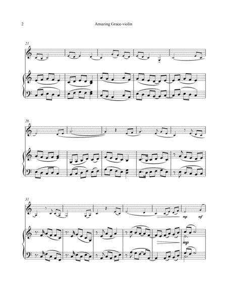 Violin Amazing Grace Theme And Variations Page 2