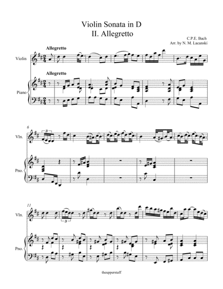 Violin Sonata In D Ii Allegretto Page 2