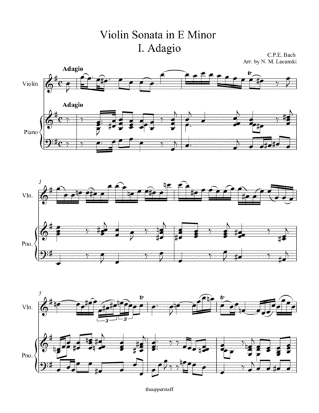 Violin Sonata In E Minor I Adagio Page 2