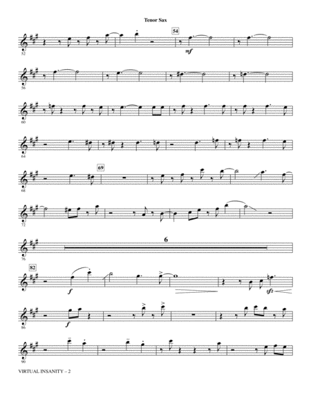 Virtual Insanity Arr Mark Brymer Tenor Saxophone Page 2