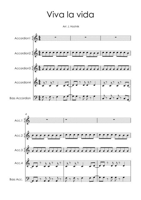 Viva La Vida Accordion Orchestra Score Page 2